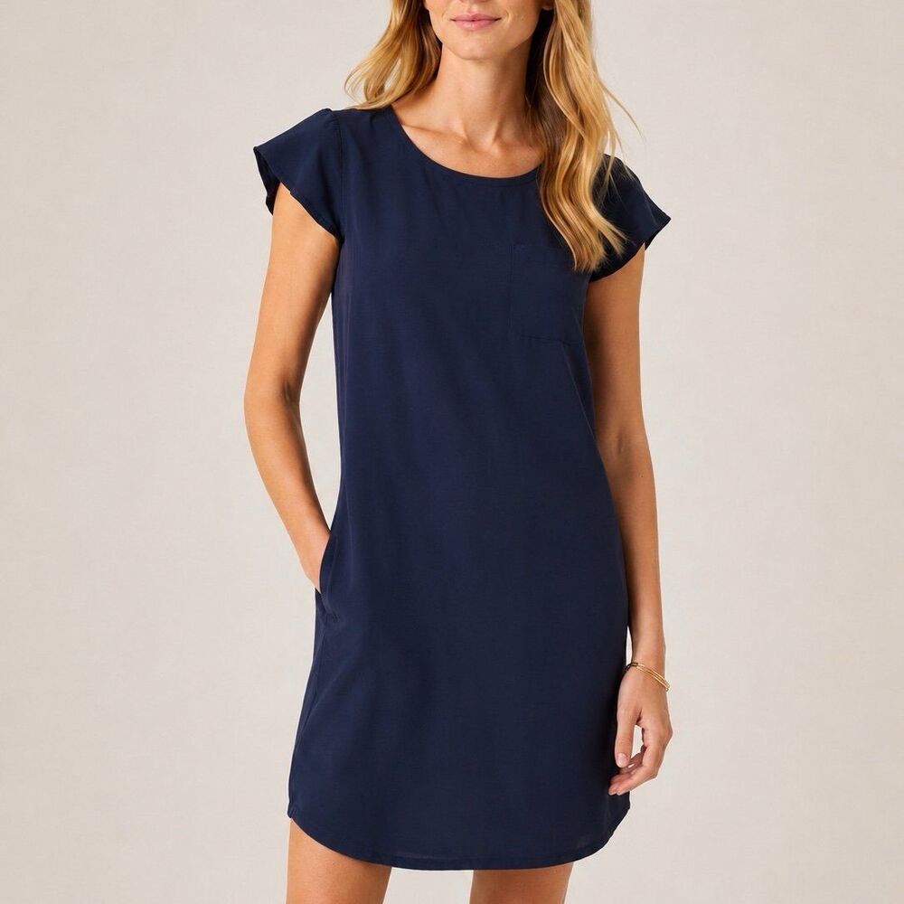 Boden Navy Silk Shift Dress Women’s Size 8R